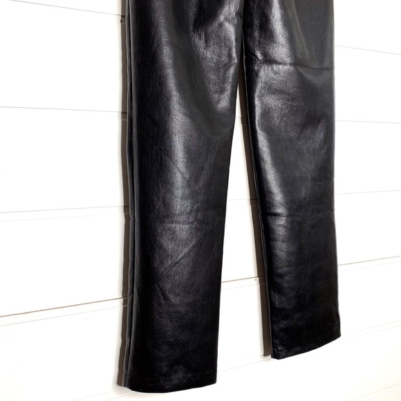 Aritzia Wilfred Melina High Rise Black Vegan Leather Pants Size 0 - Picture 9 of 12